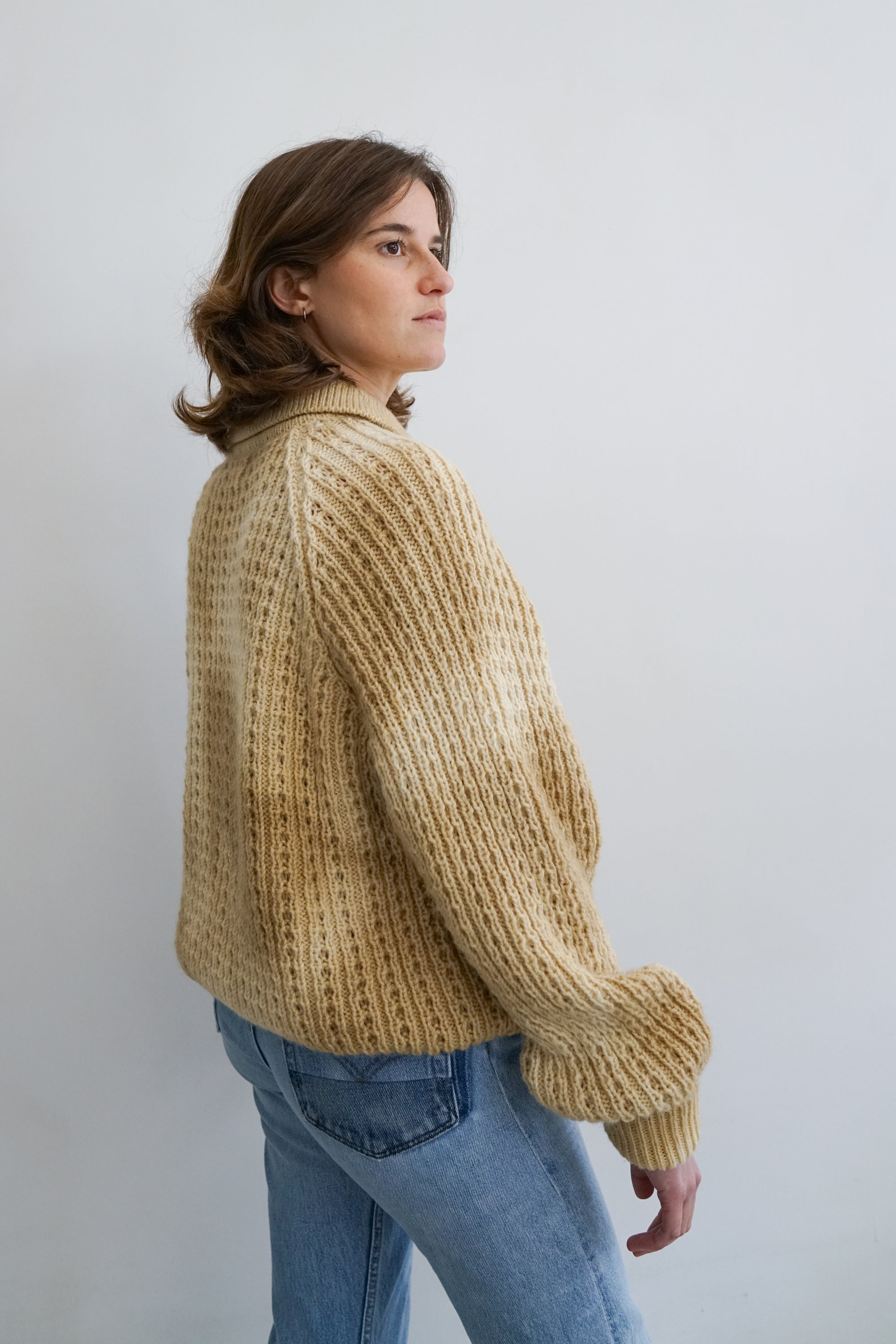 Marigold Dye Vintage Fisherman Knit Sweater