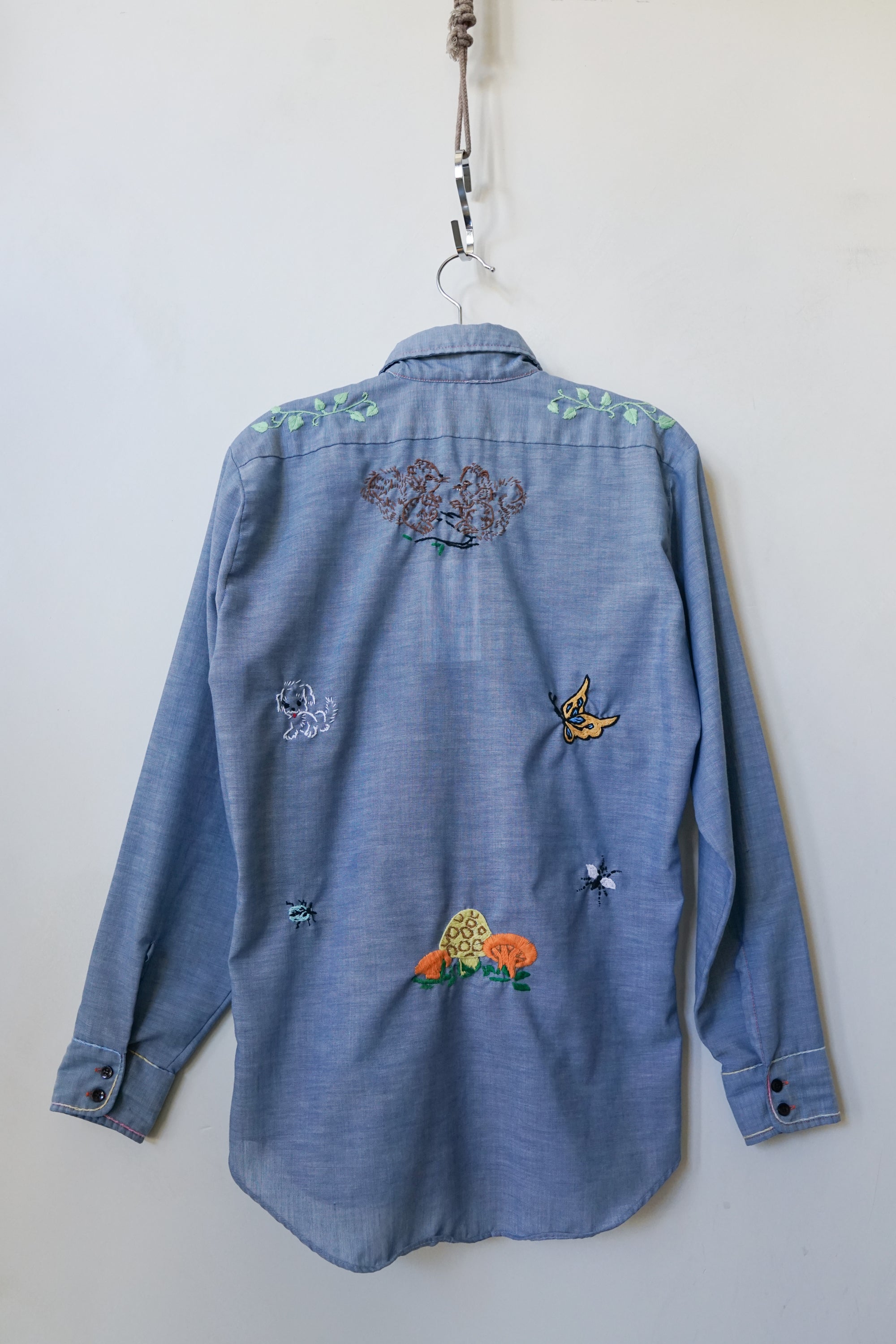 70s Embroidered Western Button Up Shirt
