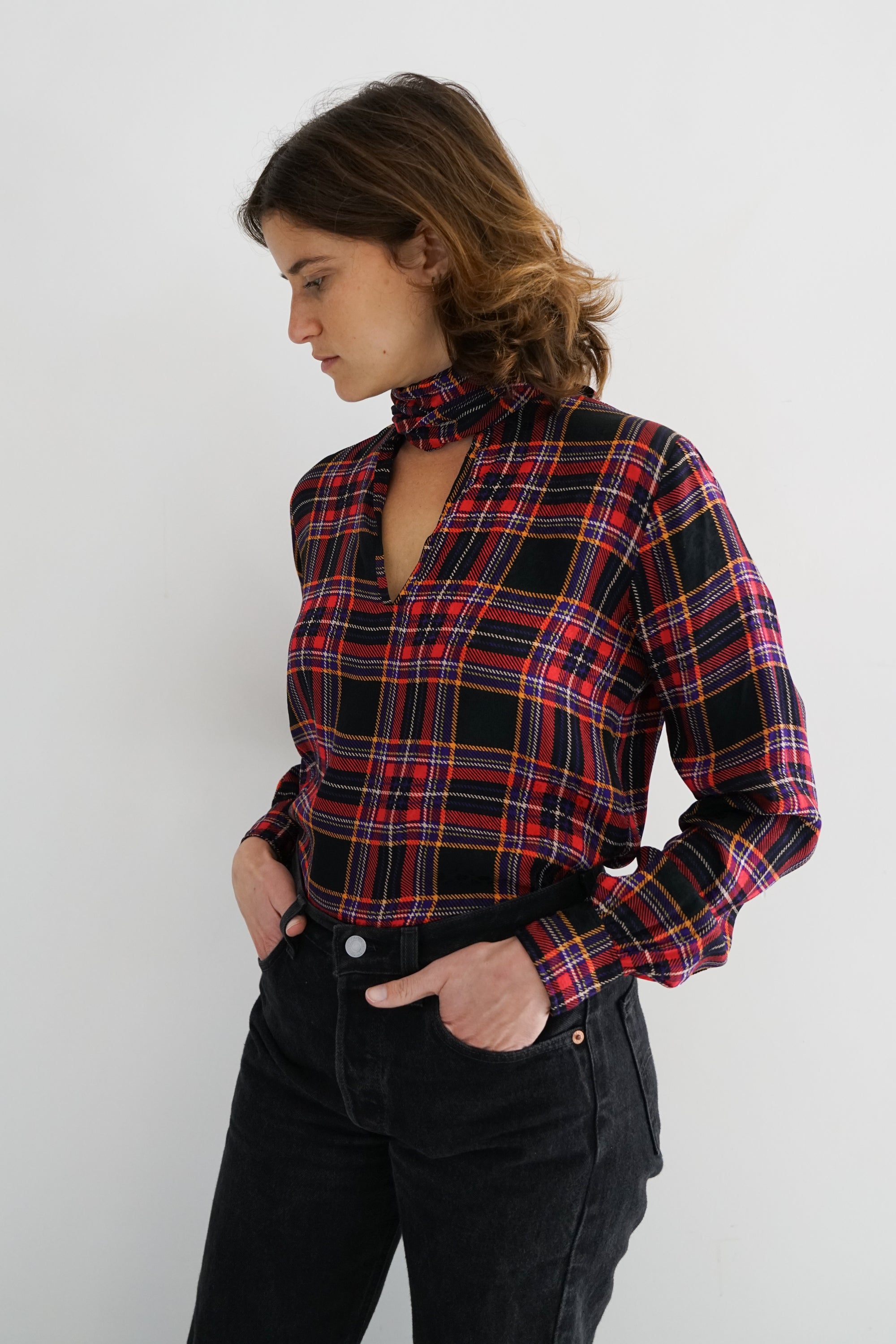 70s Yves Saint Laurent Silk Blouse