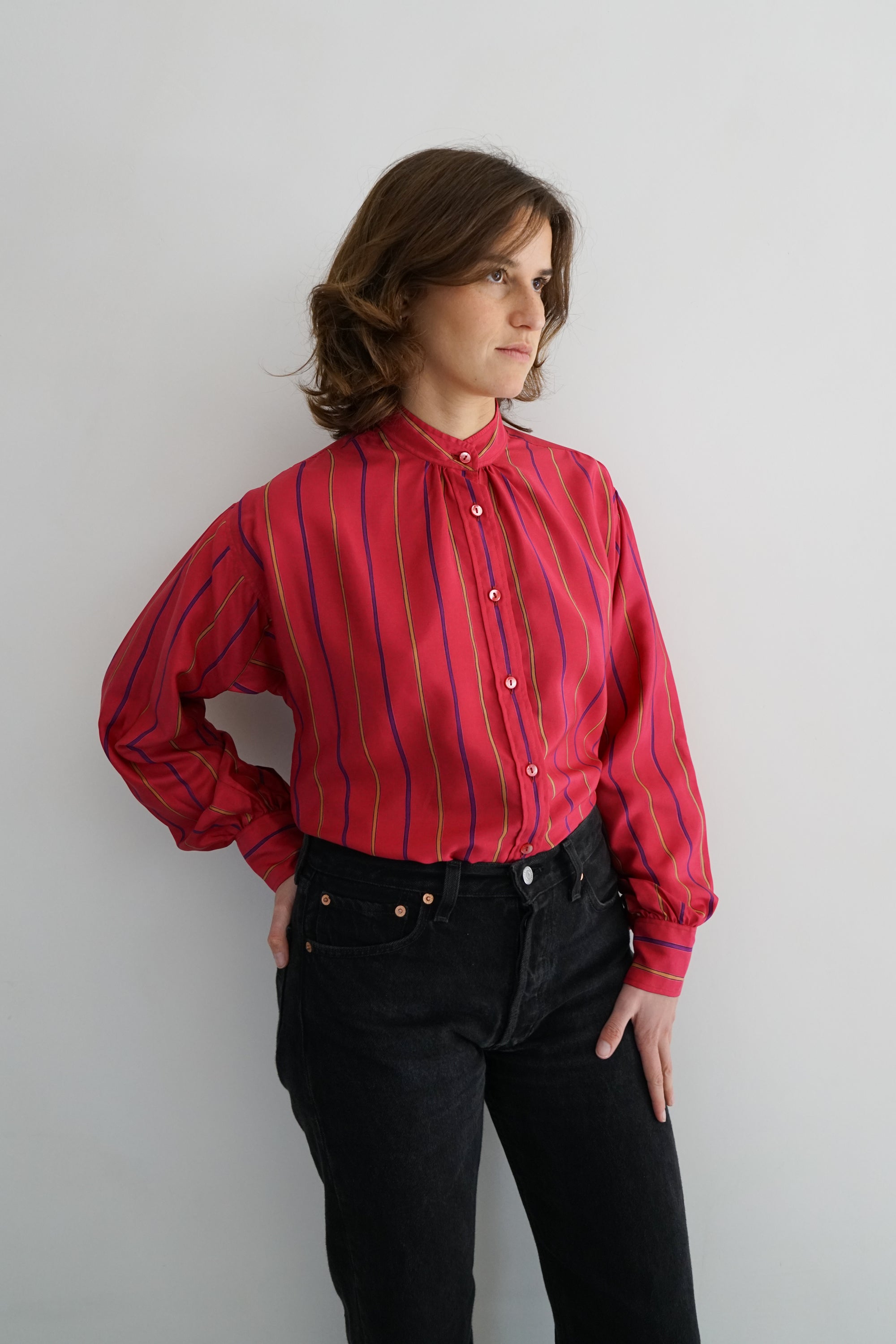 80s Yves Saint Laurent Silk Blouse