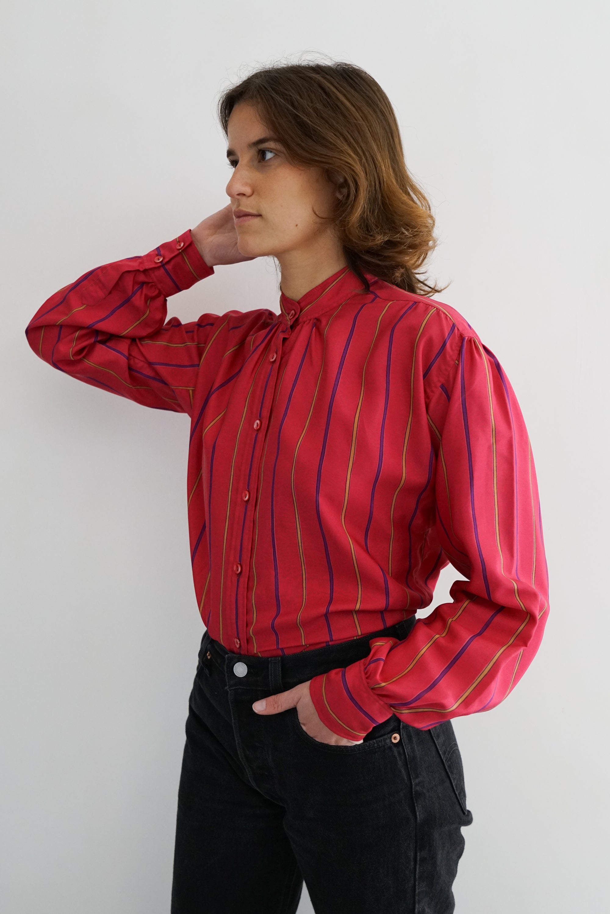 80s Yves Saint Laurent Silk Blouse