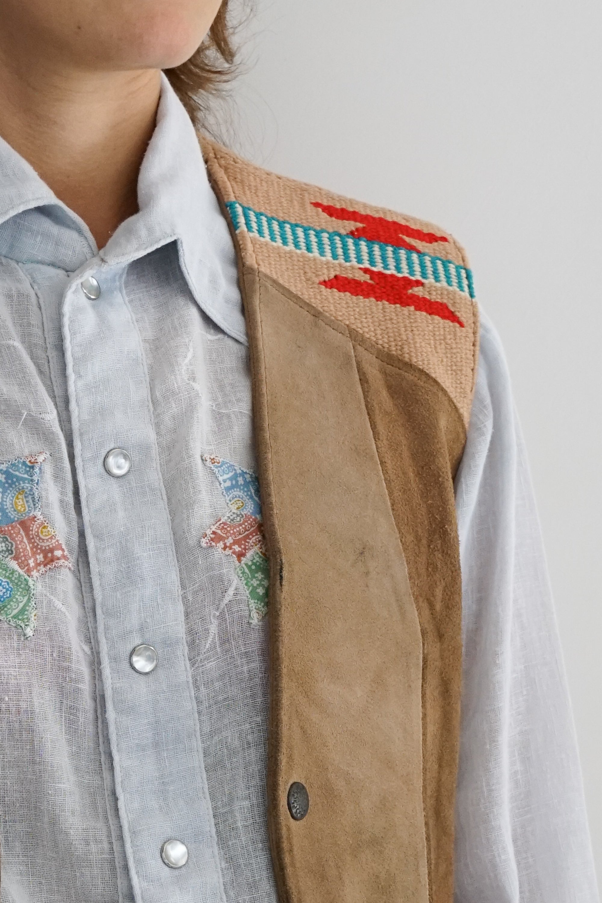 Vintage Pioneer Wear Chimayo Suede Vest