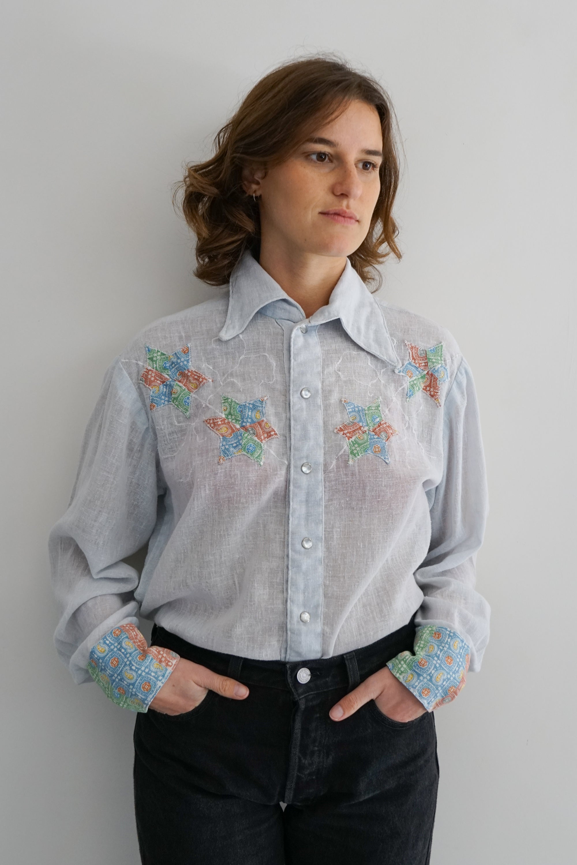 70s Handmade Western Button Up Shirt