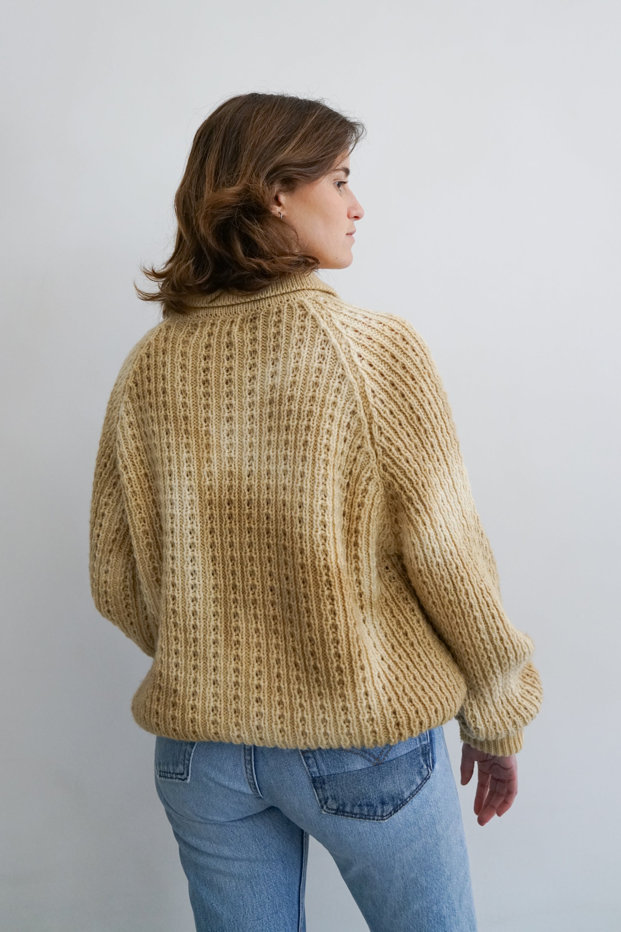 Marigold Dye Vintage Fisherman Knit Sweater