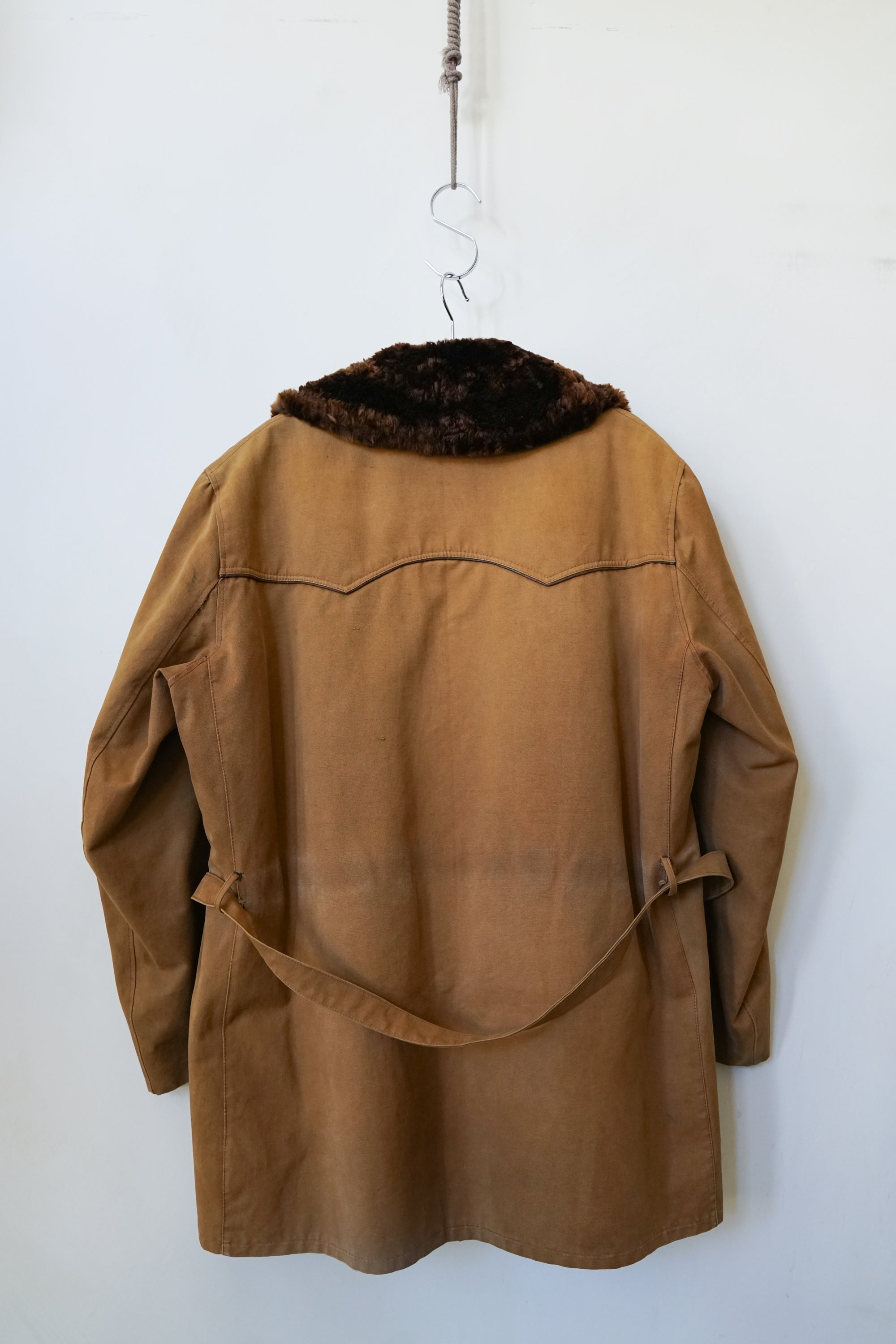 40s French Canadian Shearling + Canvas Jacket