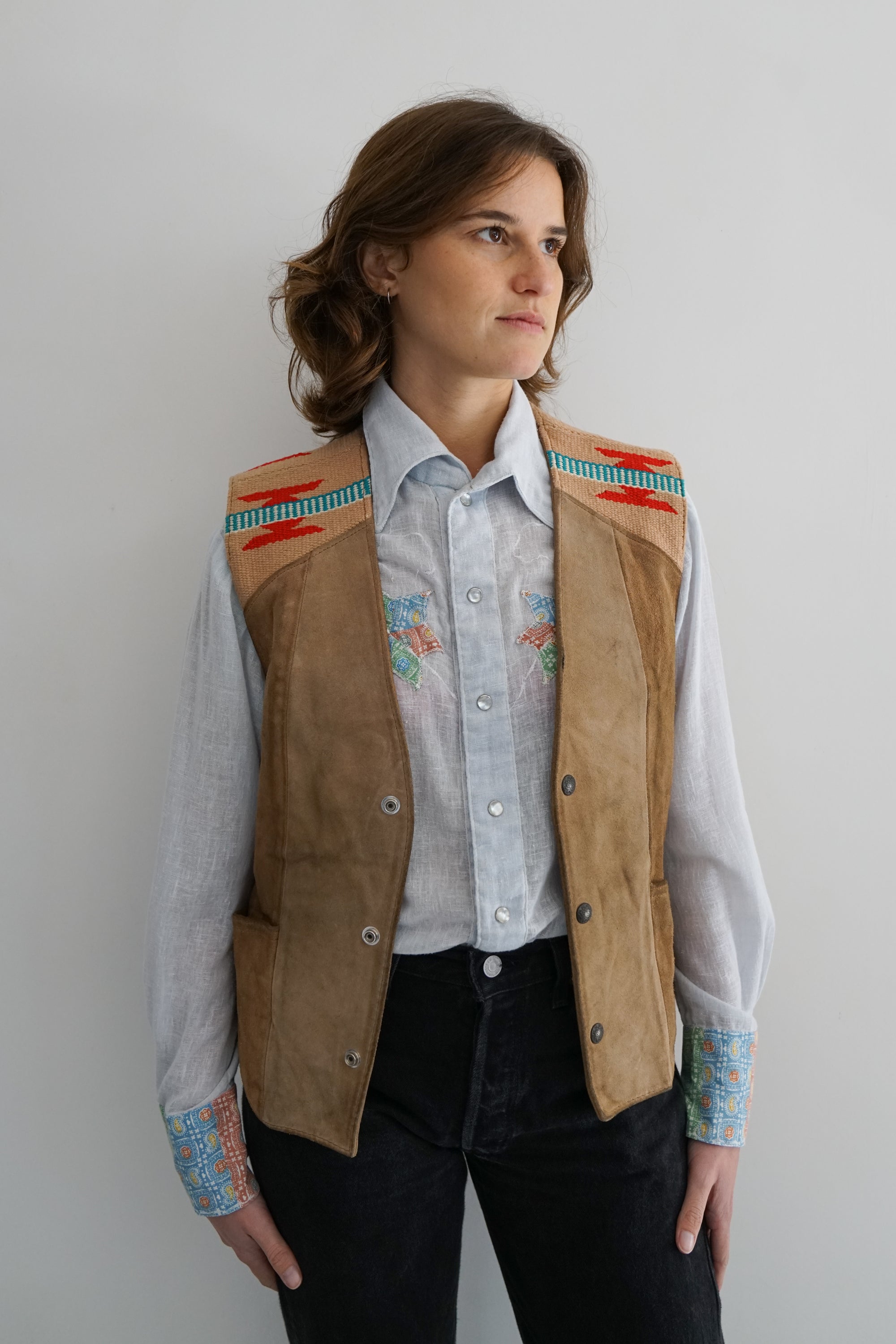 Vintage Pioneer Wear Chimayo Suede Vest