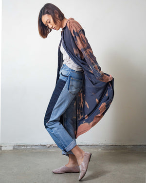 Tied and Naturally Dyed Silk Shirtdress