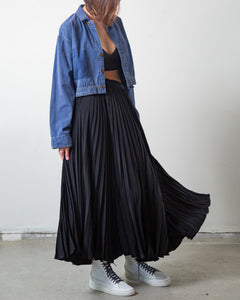 Ralph Lauren Pleated Silk Maxi Skirt