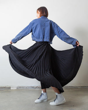 Ralph Lauren Pleated Silk Maxi Skirt