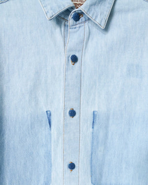 Reworked Denim Ruffle Back Top