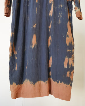 Tied and Naturally Dyed Silk Shirtdress